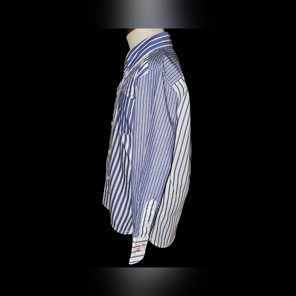 Mini Boden Toddler Boys Blue White Striped Button Shirt Cotton Top Sz 2-3Y - Picture 4 of 13